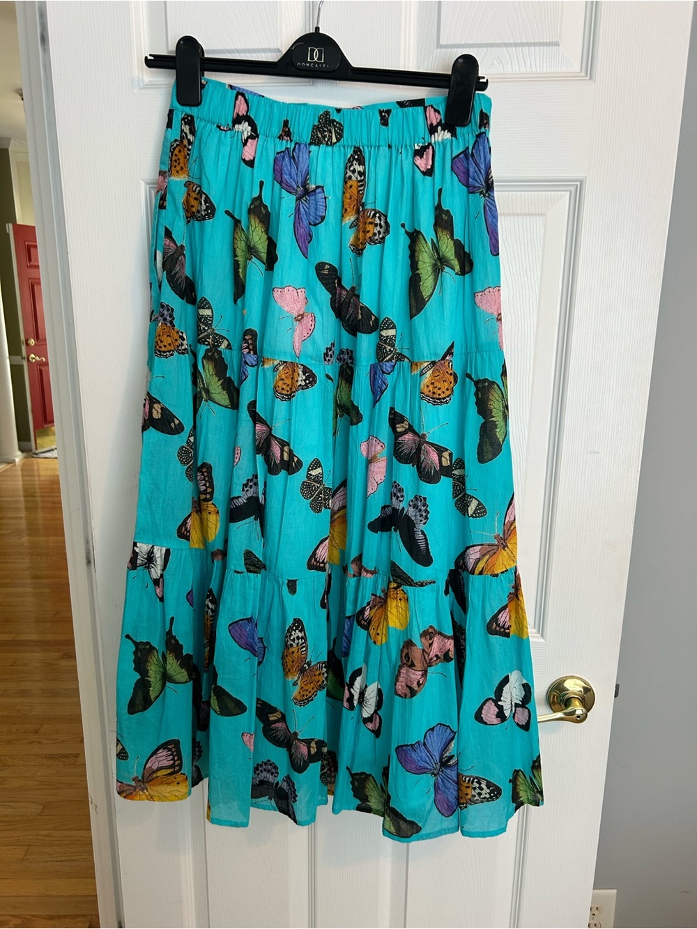 Dizzy-Lizzie Woodstock Turquoise Butterfly Flounce Skirt - Picture 7 of 9